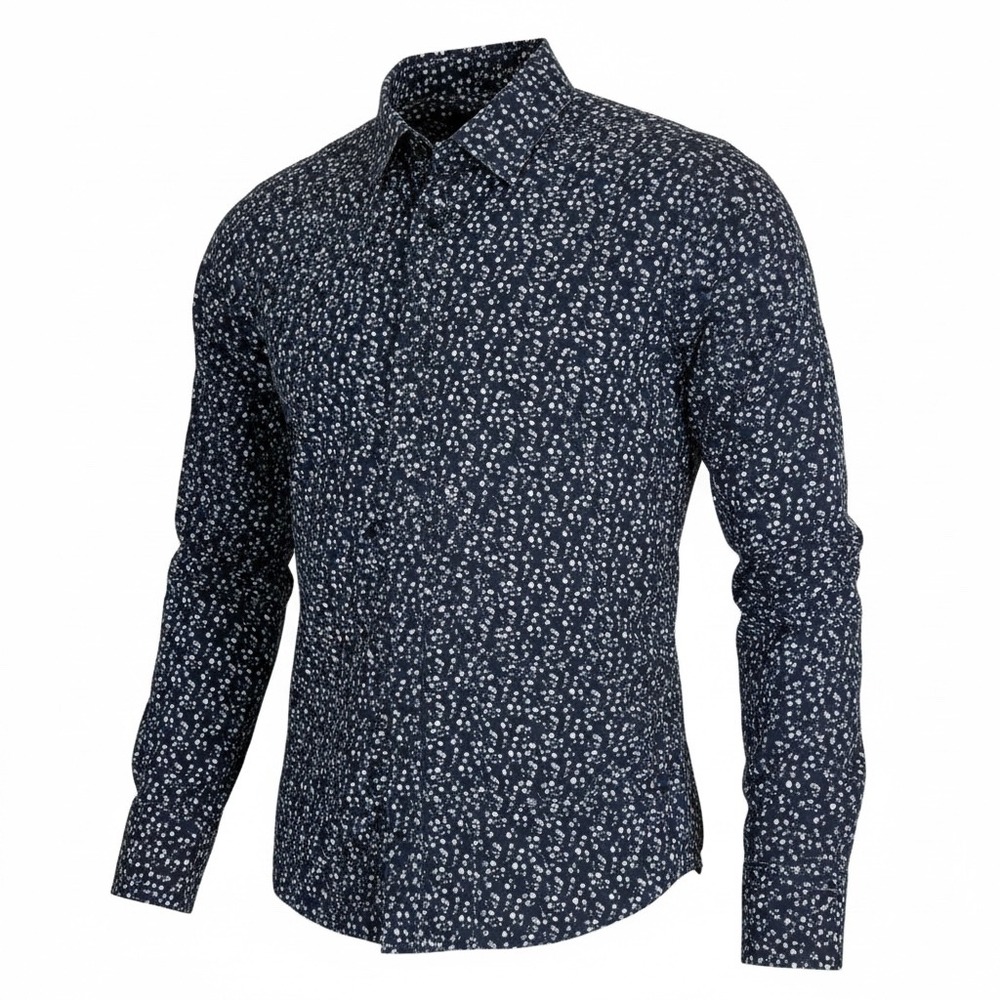 Jack Spade Mens Floral Print Long‎ Sleeve Button Down Shirt XS Navy Blue